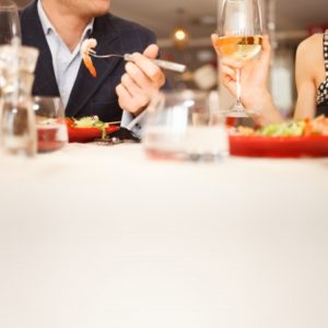 couple having dinner in a restaurant